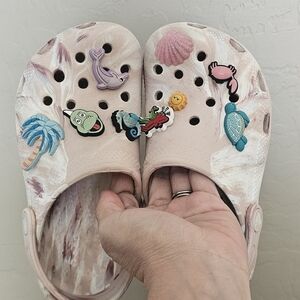 Crocs Pink Marble Clogs